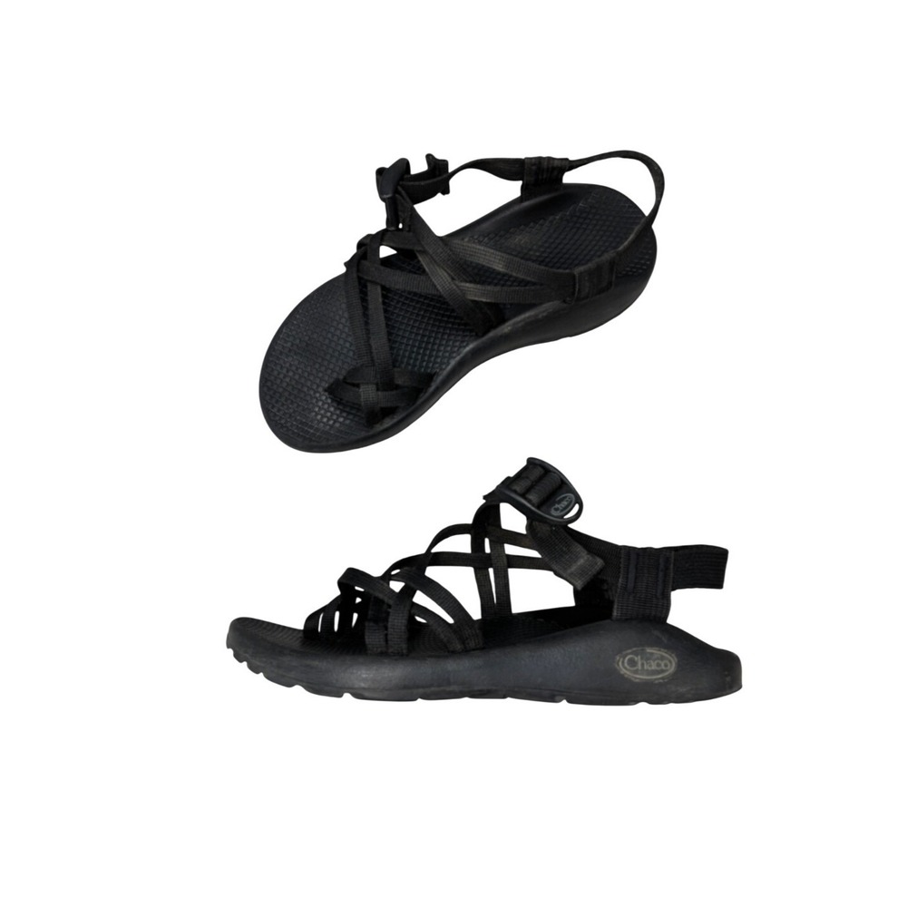 Chaco Z Cloud 2 Sandals Black Polyester Strappy Toe Loop Gorpcore Women's Size 8